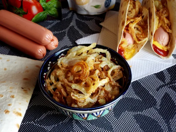 Фото блюда: Хрустящий жареный лук