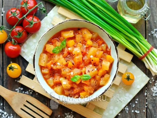 Фото блюда: Овощное рагу из патиссонов