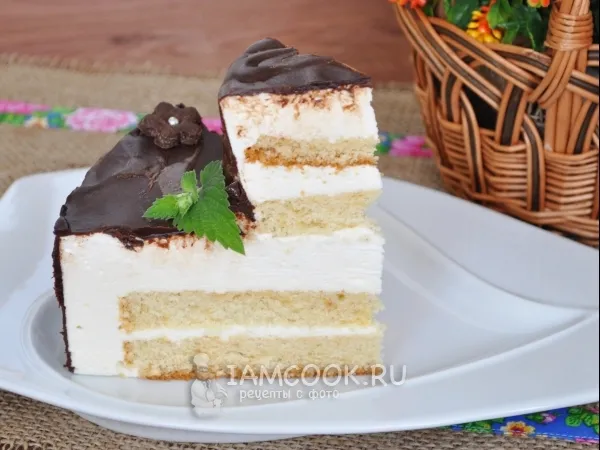 Фото блюда: Большой торт «Птичье молоко»