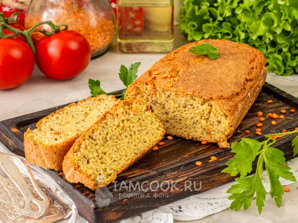 Фото готового блюда: Чечевичный хлеб без псиллиума