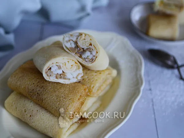 Фото блюда: Постные блинчики с начинкой