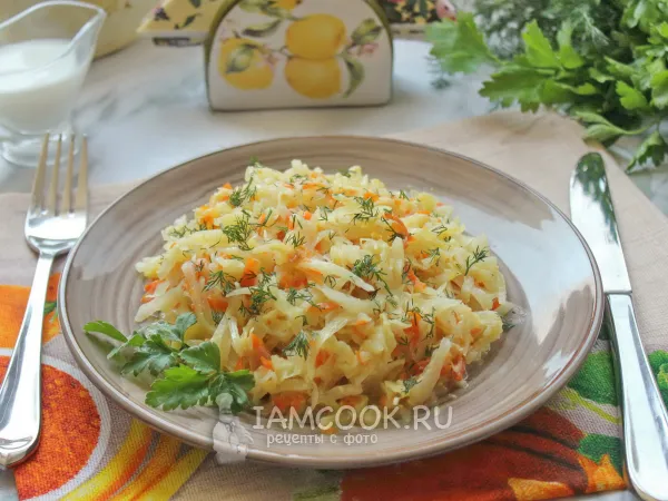 Фото блюда: Тушеная капуста в сливках