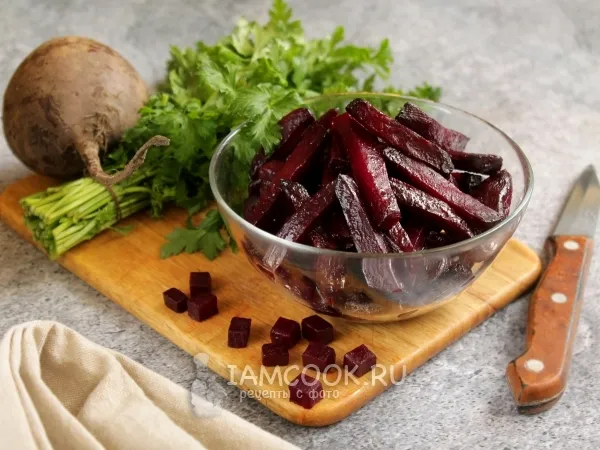 Фото блюда: Свекла, запеченная кусочками в духовке