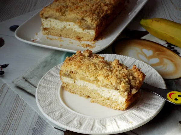 Фото блюда: Пирог с творогом и бананом