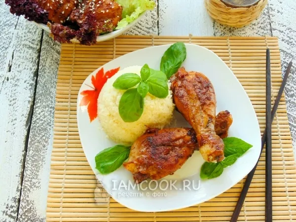 Фото блюда: Курица и три стакана