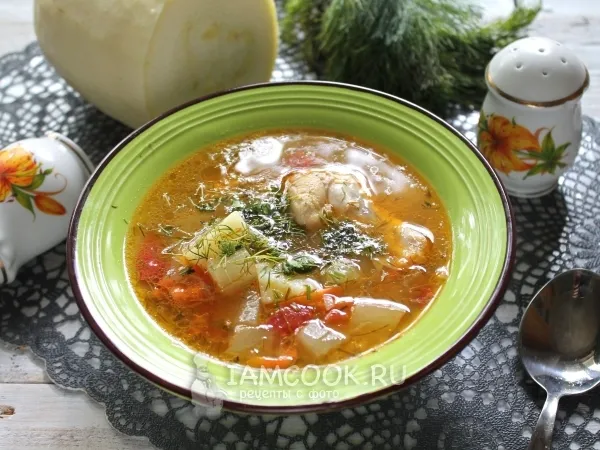 Фото блюда: Суп с кабачком и курицей