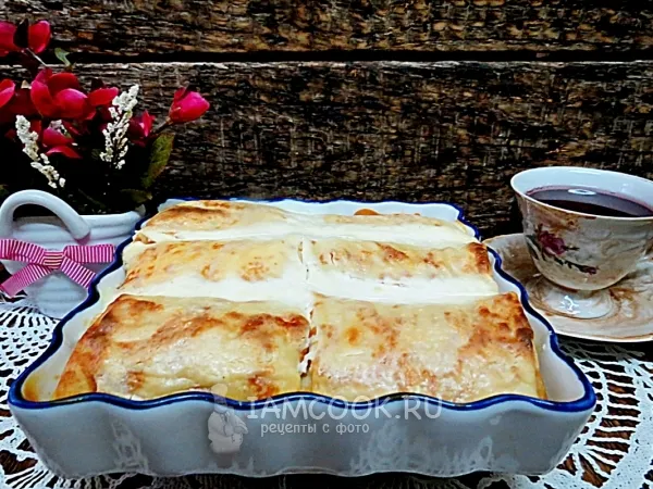 Фото готового блюда: Налистники с творогом, запеченные в духовке