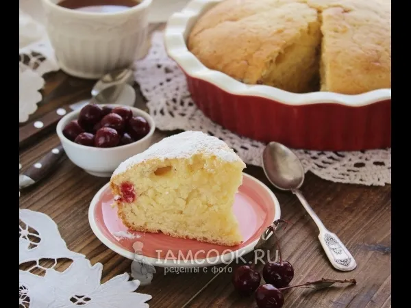 Фото блюда: Постный пирог с вишней