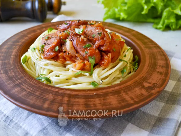 Фото блюда: Спагетти с Охотничьими колбасками