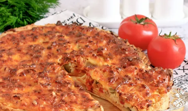 Фото блюда: Киш с курицей и овощами
