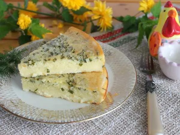 Фото блюда: Запеканка на кефире с кукурузной мукой