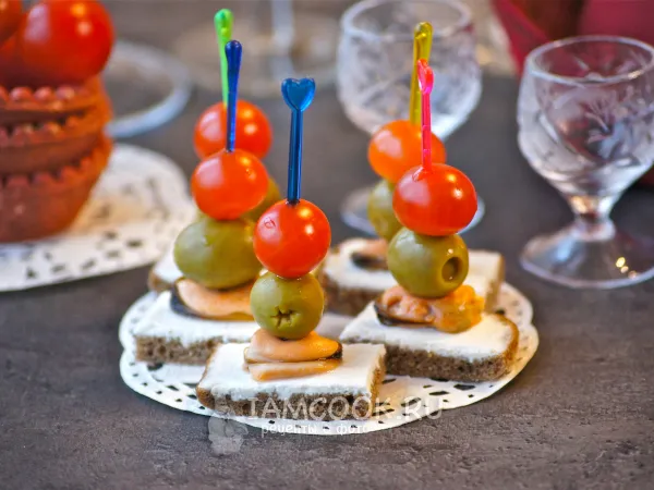 Фото блюда: Канапе с мидиями