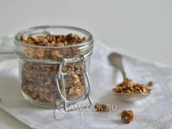 Фото блюда: Гранола с овсянкой, миндалём, фундуком и семенами подсолнечника