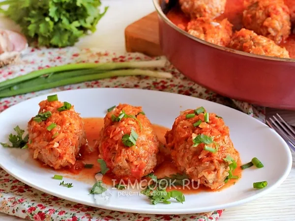 Фото блюда: Ленивые голубцы с подливкой в духовке