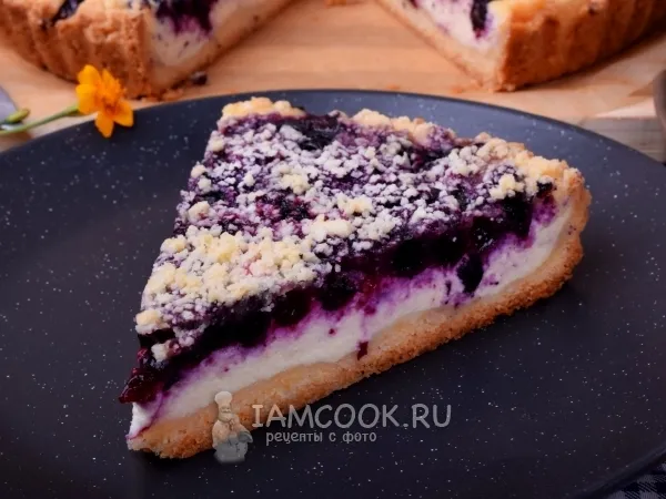 Фото блюда: Пирог с черникой и творогом
