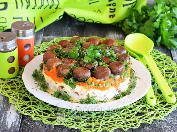 Фото готового блюда: Салат «Грибная поляна» от Аллы Ковальчук