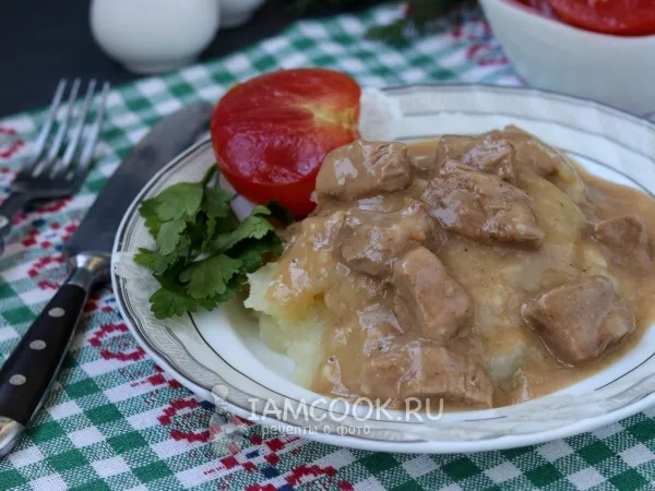 Фото блюда: Мясо с подливой (как в советской столовой)