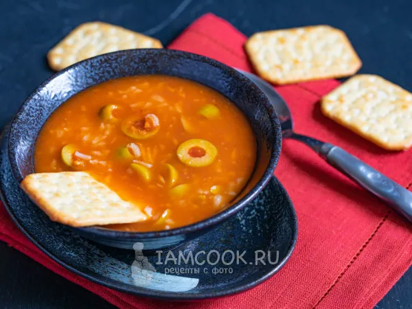 Фото готового блюда: Суп с оливками