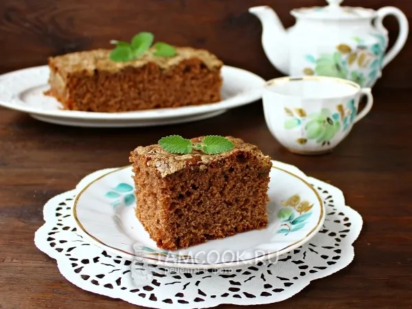 Фото блюда: Шоколадный манник с халвой