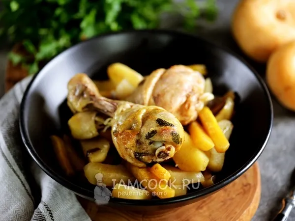 Фото блюда: Репа с курицей в духовке