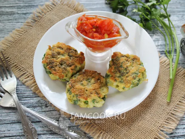 Фото блюда: Котлетки из трески с зеленью