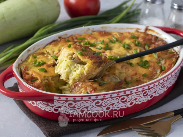 Фото блюда: Запеканка из кабачков и помидоров с сыром