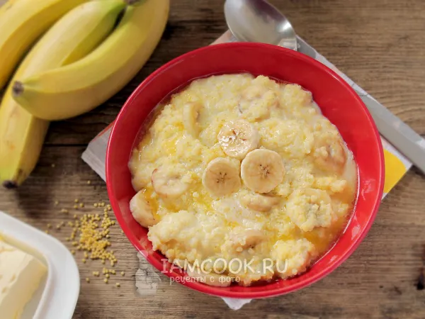 Фото блюда: Пшенная каша с бананом (на молоке)