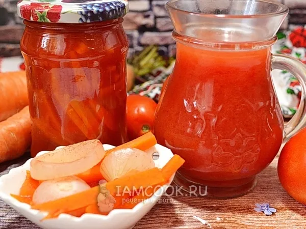Фото готового блюда: Томатный сок с морковью на зиму