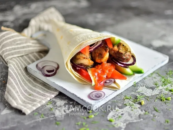 Фото блюда: Шашлык в лаваше