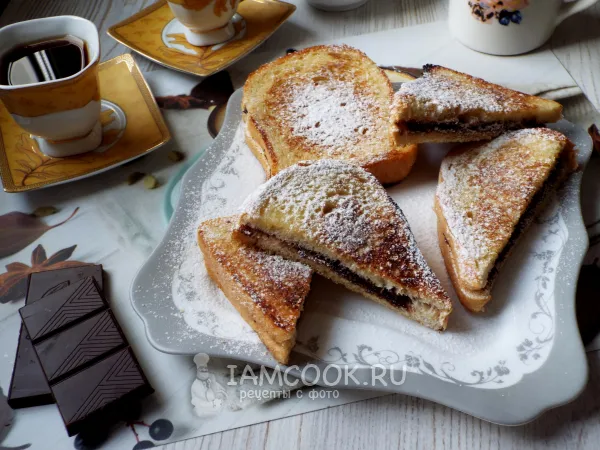 Фото готового блюда: Тосты с шоколадом