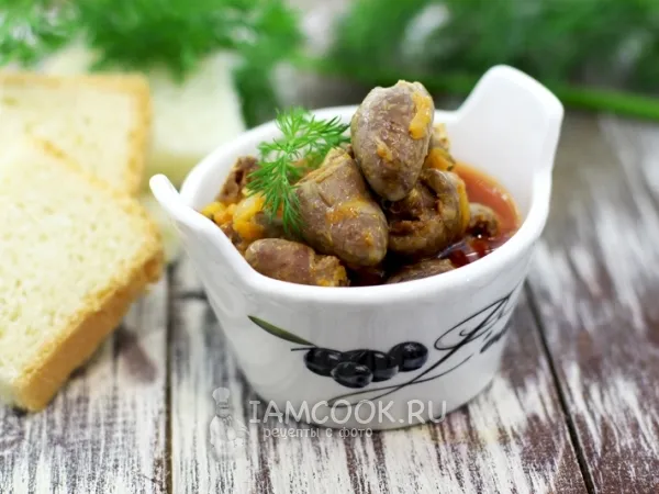 Фото блюда: Куриные сердечки в мультиварке