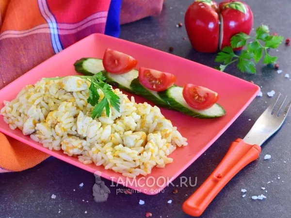 Фото готового блюда: Детский плов с курицей