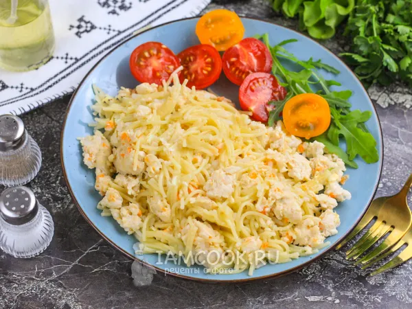 Фото блюда: Жареная вермишель с фаршем