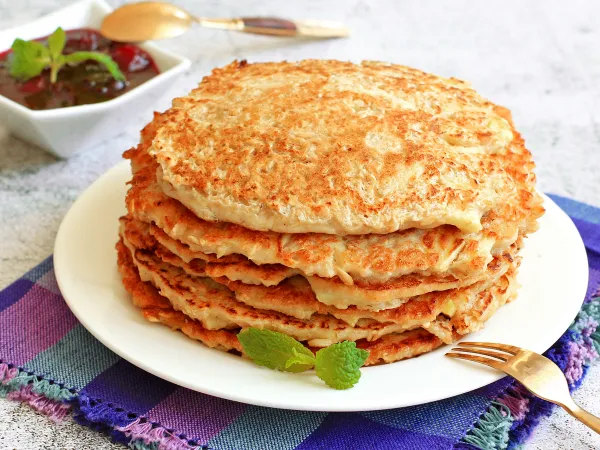 Фото готового блюда: Блины из овсяных хлопьев без муки