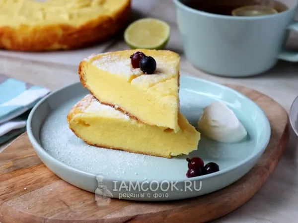 Фото блюда: Творожная запеканка с манкой в мультиварке