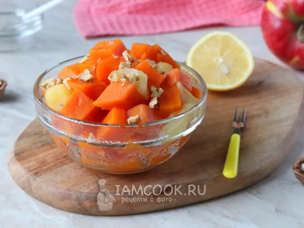 Фото готового блюда: Тыква с яблоками в мультиварке