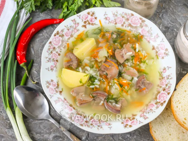 Фото готового блюда: Суп со свиными почками и рисом