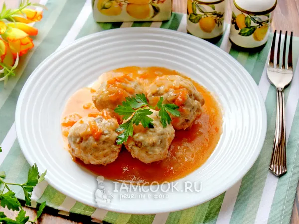 Фото готового блюда: Тефтели из индейки в томатном соусе
