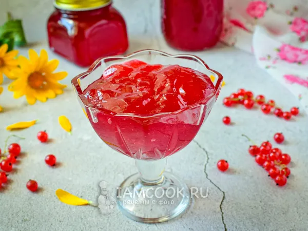 Фото блюда: Желе Пятиминутка из красной смородины на зиму