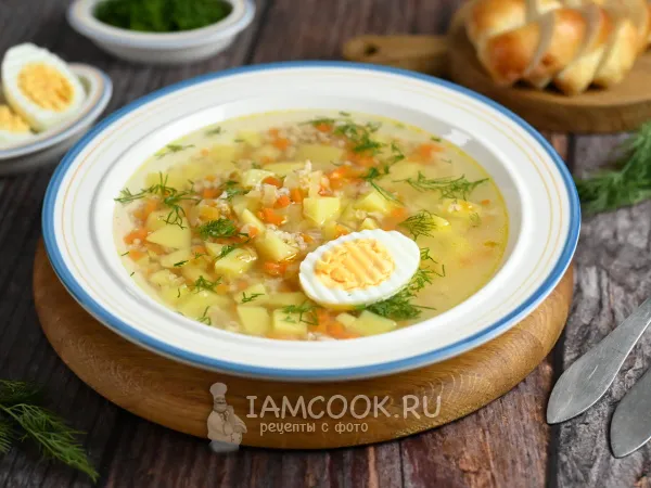 Фото готового блюда: Суп с «Геркулесом» (без мяса)