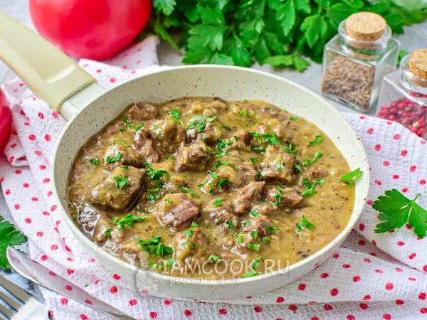 Фото блюда: Говядина в луковом соусе