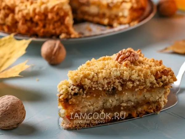 Фото готового блюда: Насыпной пирог с тыквой