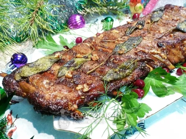 Фото готового блюда: Свиные рёбрышки с сухой аджикой и шалфеем