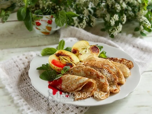 Фото готового блюда: Постные блины на дрожжах