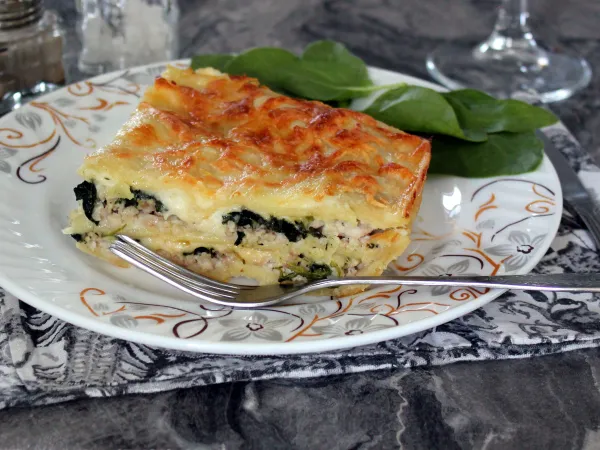 Фото блюда: Лазанья с курицей и шпинатом