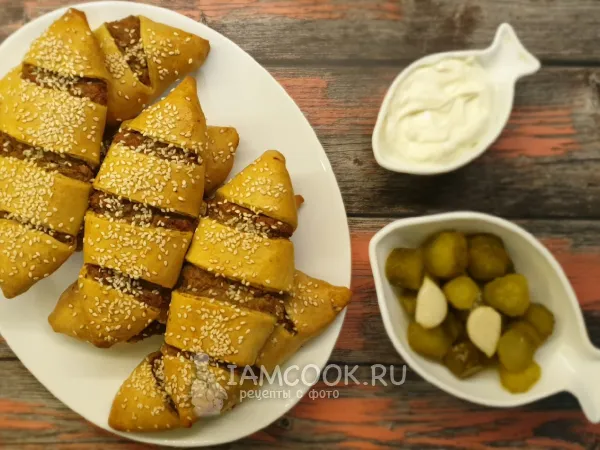 Фото готового блюда: Пирожки с печенью из бездрожжевого теста