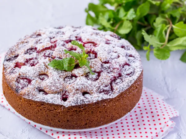 Фото блюда: Миндальный пирог с вишней