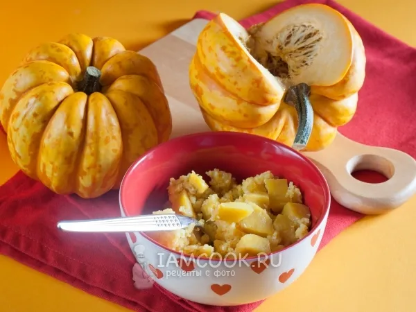 Фото готового блюда: Кукурузная каша с тыквой в микроволновке