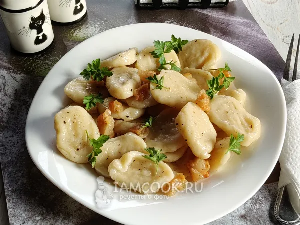Фото блюда: Галушки с салом