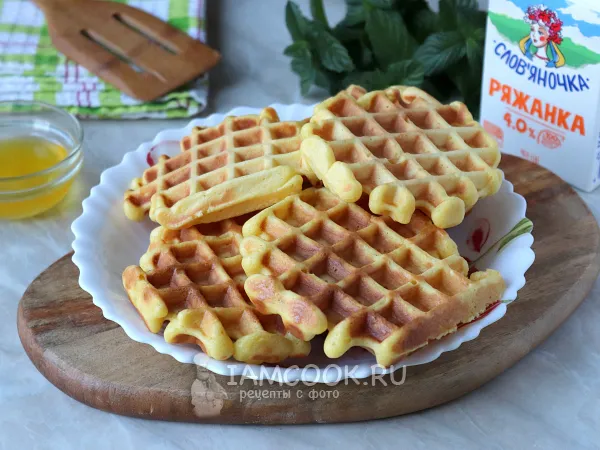 Фото готового блюда: Вафли на ряженке в вафельнице